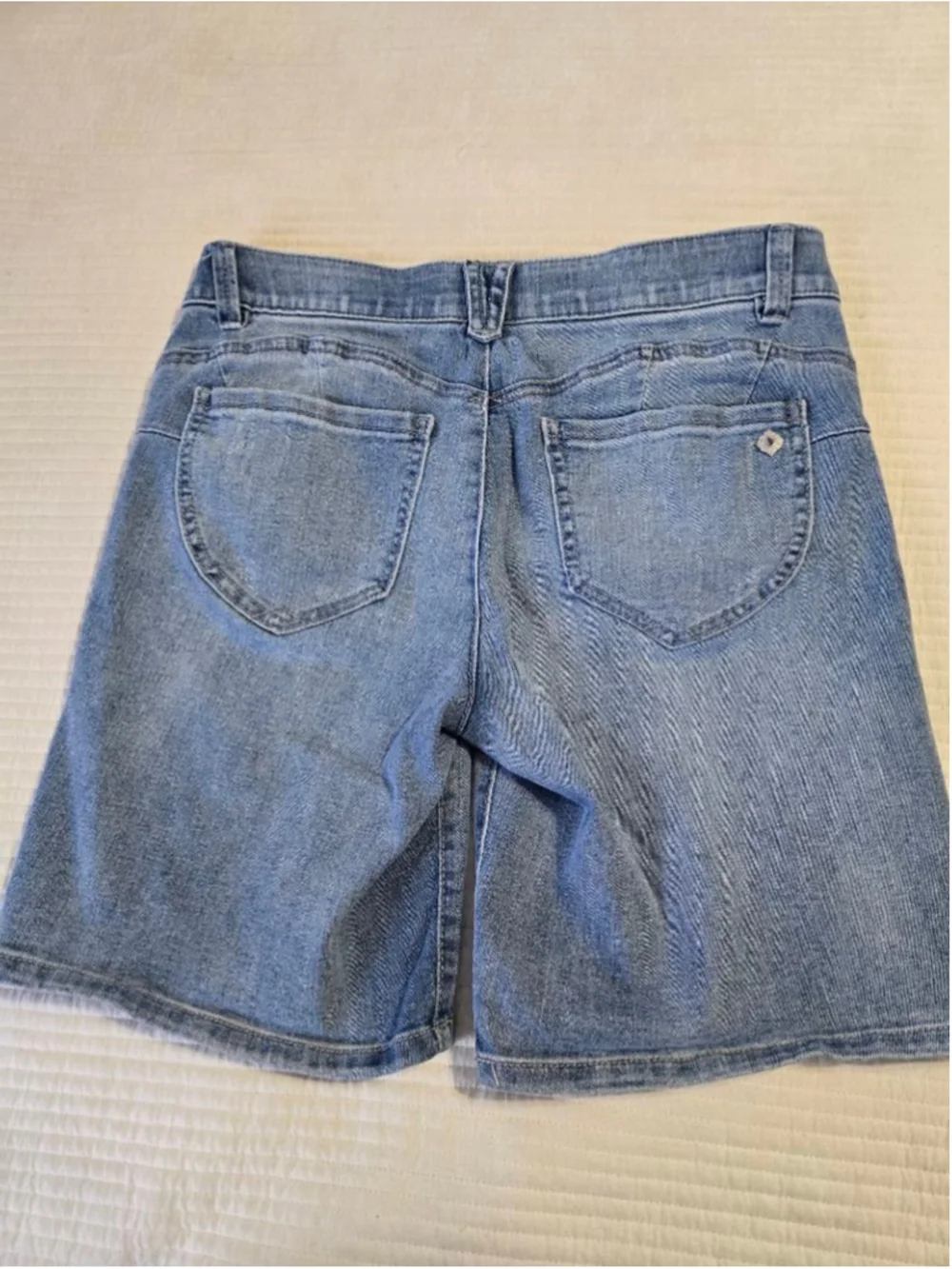 Democracy "Ab"solution Denim Shorts Blue Mid Rise Stretch Jean Shorts Size 6 - Picture 11 of 12